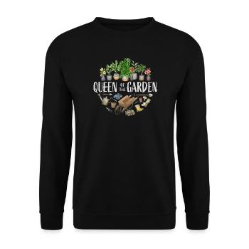 Queen of the garden - Unisex Pullover - Schwarz - Vorne - Alina (178cm) & Michal (187cm)
