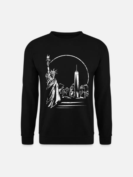 Majestätische Freiheitsstatue Manhattan - Unisex Pullover - Schwarz