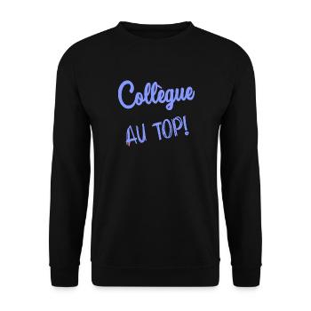 COLLEAGUE. START. RETIREMENT. EMPLOYMENT. HUMOR - Unisex Sweatshirt - black - Front - Alina (178cm) & Michal (187cm)