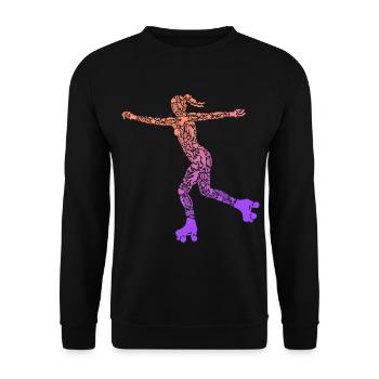 Rollschuhe Roller Skates Mädchen Symbole Rollschuh - Unisex Pullover - Schwarz - Vorne - Alina (178cm) & Michal (187cm)