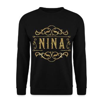 Nina gold - Unisex Pullover - Schwarz - Vorne - Alina (178cm) & Michal (187cm)