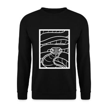 Majestätische Python Schlangenhalter - Unisex Pullover - Schwarz - Vorne - Alina (178cm) & Michal (187cm)
