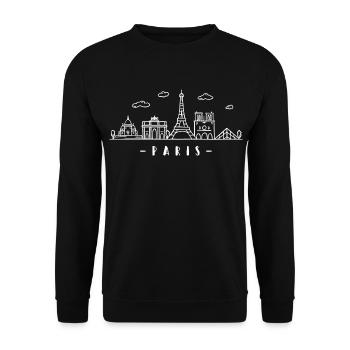 Paris Frankreich Hauptstadt Skyline Eiffelturm - Unisex Pullover - Schwarz - Vorne - Alina (178cm) & Michal (187cm)