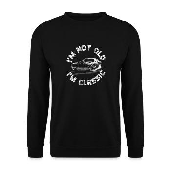 Im not old im Classic Vintage Car Gifts - Unisex Sweatshirt - black - Front - Alina (178cm) & Michal (187cm)
