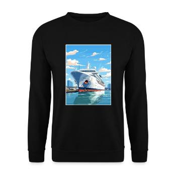 Southampton England Vintage Reiseposter Souvenir - Unisex Pullover - Schwarz - Vorne - Alina (178cm) & Michal (187cm)
