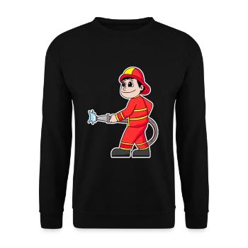 Feuerwehrmann - Unisex Pullover - Schwarz - Vorne - Alina (178cm) & Michal (187cm)