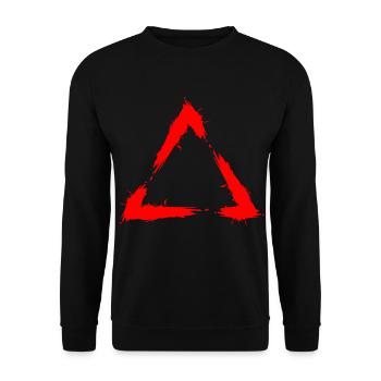 Symbol Dreieck Bürste Design Neu Rot - Unisex Pullover - Schwarz - Vorne - Alina (178cm) & Michal (187cm)