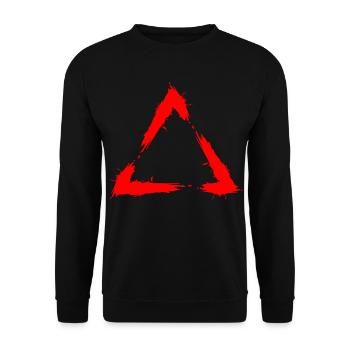 Symbol Dreieck Bürste Design Neu Rot - Unisex Pullover - Schwarz - Vorne - Alina (178cm) & Michal (187cm)