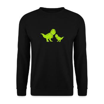Dinos Dinosaurs - Unisex Pullover - Schwarz - Vorne - Alina (178cm) & Michal (187cm)
