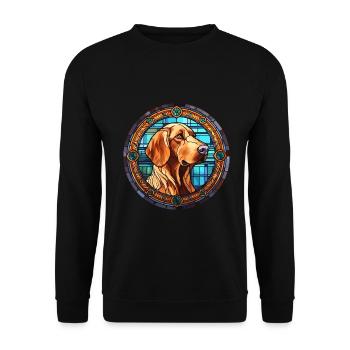Cao de Castro Laboreiro Hunderasse Buntglas Co - Unisex Pullover - Schwarz - Vorne - Alina (178cm) & Michal (187cm)
