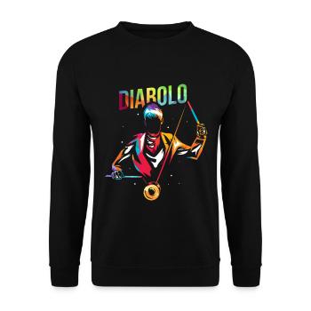 Geschickter Diabolo Straßenkünstler - Unisex Pullover - Schwarz - Vorne - Alina (178cm) & Michal (187cm)