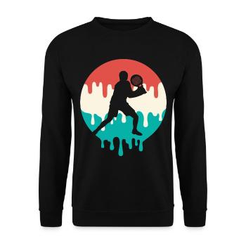 Padel-Tennis Spieler triefend Padelspieler Padel - Unisex Pullover - Schwarz - Vorne - Alina (178cm) & Michal (187cm)