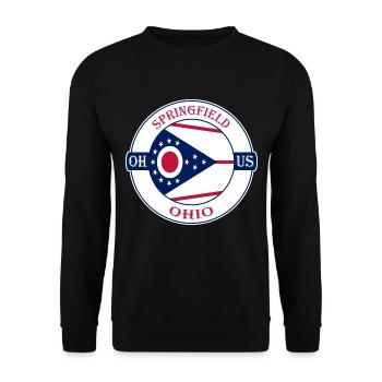 Springfield Ohio Flagge USA Reise Souvenir Abzeichen - Unisex Pullover - Schwarz - Vorne - Alina (178cm) & Michal (187cm)