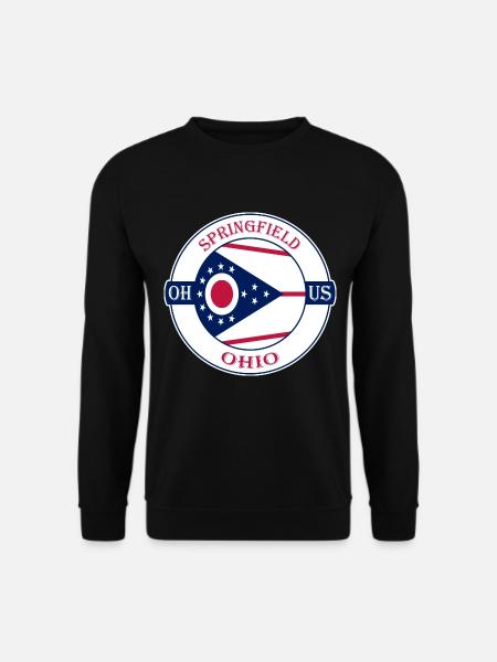 Springfield Ohio Flagge USA Reise Souvenir Abzeichen - Unisex Pullover - Schwarz