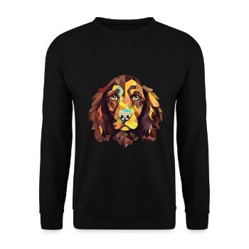 Boykin Spaniel Hunderasse Aquarell Illustration - Unisex Pullover - Schwarz - Vorne - Alina (178cm) & Michal (187cm)