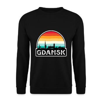 Danzig Polen Flagge Skyline Reisesouvenir - Unisex Pullover - Schwarz - Vorne - Alina (178cm) & Michal (187cm)