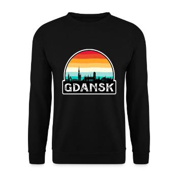Danzig Polen Flagge Skyline Reisesouvenir - Unisex Pullover - Schwarz - Vorne - Alina (178cm) & Michal (187cm)