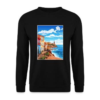 Asturien Spanien Vintage Reiseplakat WPA Souvenir - Unisex Pullover - Schwarz - Vorne - Alina (178cm) & Michal (187cm)