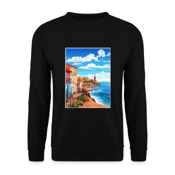 Asturien Spanien Vintage Reiseplakat WPA Souvenir - Unisex Pullover - Schwarz - Vorne - Alina (178cm) & Michal (187cm)