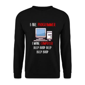 I Are Programmer Funny Computer Programming - Unisex Pullover - Schwarz - Vorne - Alina (178cm) & Michal (187cm)