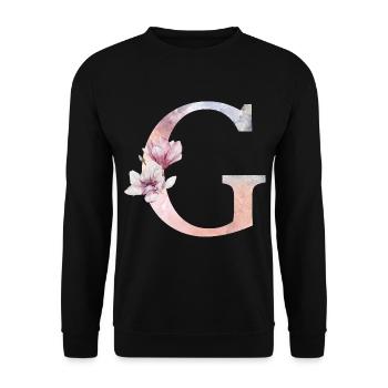 Buchstabe G - Unisex Pullover - Schwarz - Vorne - Alina (178cm) & Michal (187cm)