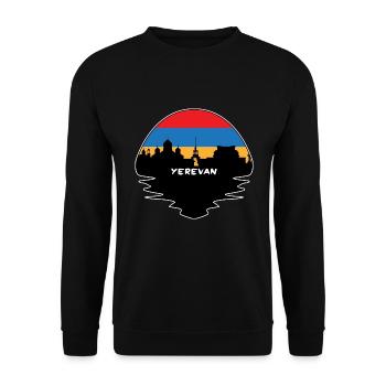 Eriwan Armenien Flagge Skyline Silhouette Reisen - Unisex Pullover - Schwarz - Vorne - Alina (178cm) & Michal (187cm)