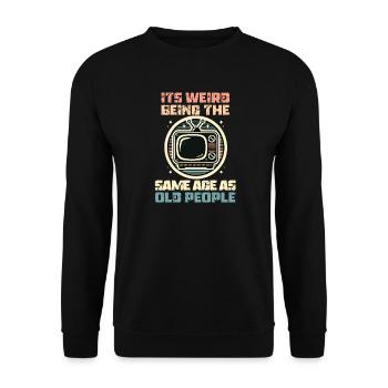 Jahrgang | Klassisch | Klassisch | Alt - Unisex Pullover - Schwarz - Vorne - Alina (178cm) & Michal (187cm)