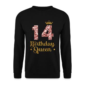 14.Geburtstag Königin 14 Jahre Vierzehn - Unisex Pullover - Schwarz - Vorne - Alina (178cm) & Michal (187cm)