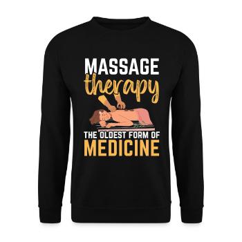 Massagetherapie Die älteste Form der Medizin - Unisex Pullover - Schwarz - Vorne - Alina (178cm) & Michal (187cm)