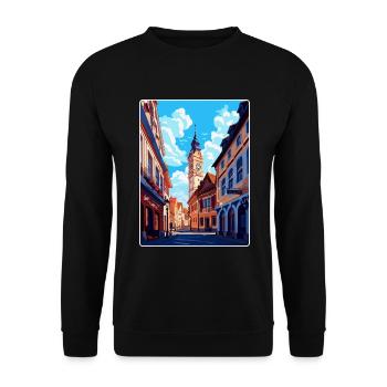 Weimar Germany Vintage Travel Poster Souvenir WPA - Unisex Sweatshirt - black - Front - Alina (178cm) & Michal (187cm)