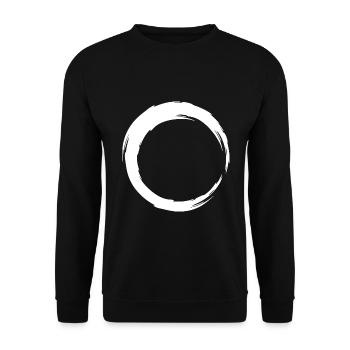 Kreis Linie Symbol weiß - Unisex Pullover - Schwarz - Vorne - Alina (178cm) & Michal (187cm)