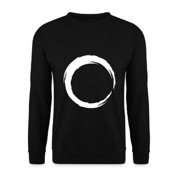 Kreis Linie Symbol weiß - Unisex Pullover - Schwarz - Vorne - Alina (178cm) & Michal (187cm)