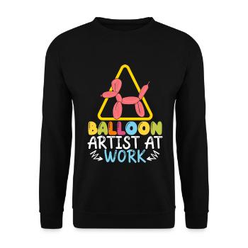 Ballonkünstler bei der Arbeit Twister Ballonmodell - Unisex Pullover - Schwarz - Vorne - Alina (178cm) & Michal (187cm)