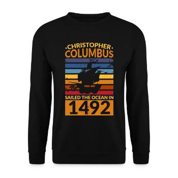 Kolumbus-Tag-Navigator Schiff Christoph Kolumbus - Unisex Pullover - Schwarz - Vorne - Alina (178cm) & Michal (187cm)