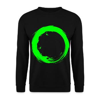 Kreis Design Vektor Neue Variante Rund Grün Neu - Unisex Pullover - Schwarz - Vorne - Alina (178cm) & Michal (187cm)