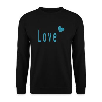 VALENTINSTAG. ICH LIEBE DICH. ICH LIEBE DICH. LIEBE. LIEBE - Unisex Pullover - Schwarz - Vorne - Alina (178cm) & Michal (187cm)
