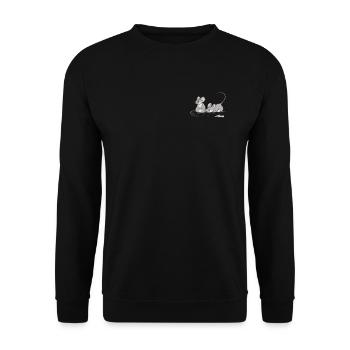 Maus Geschenk - Idee für deine süsse Maus - Unisex Pullover - Schwarz - Vorne - Alina (178cm) & Michal (187cm)