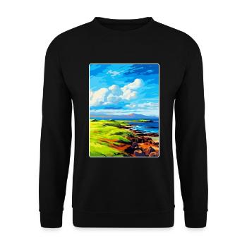 Île de Muck Écosse Royaume-Uni Affiche de voyage souvenir - Sweat-shirt Unisexe - noir - Devant - Alina (178cm) & Michal (187cm)