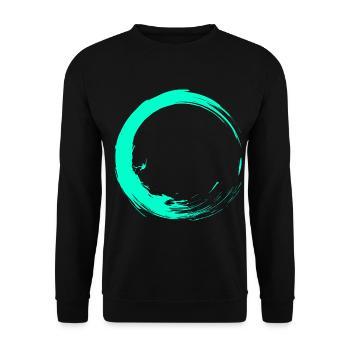 Kreis Bürste Design Türkis - Unisex Pullover - Schwarz - Vorne - Alina (178cm) & Michal (187cm)