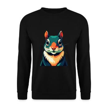 Squirrel Cartoon Character Colorful Pet Animal - Unisex Sweatshirt - black - Front - Alina (178cm) & Michal (187cm)