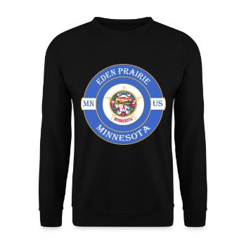 Eden Prairie Minnesota Flagge USA Souvenir Abzeichen - Unisex Pullover - Schwarz - Vorne - Alina (178cm) & Michal (187cm)