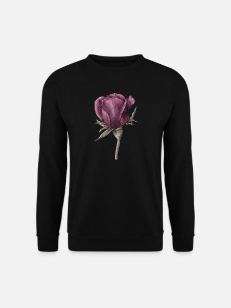 Rose Blume - Unisex Pullover - Schwarz