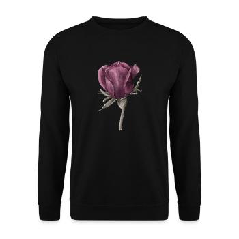 Rose Blume - Unisex Pullover - Schwarz - Vorne - Alina (178cm) & Michal (187cm)