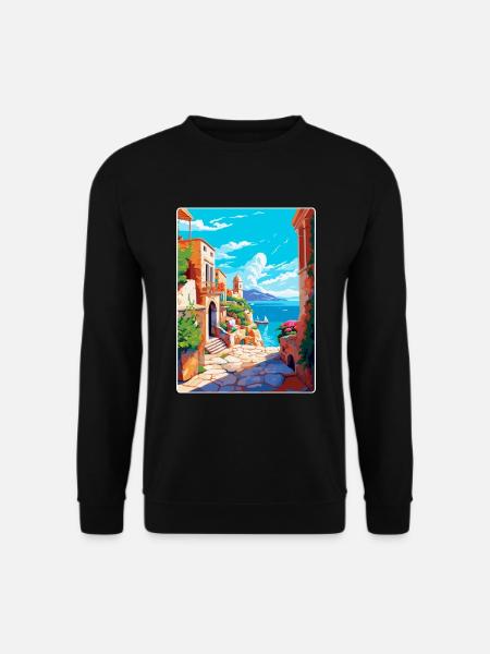 Rhodos Griechenland Vintage Reiseplakat WPA Souvenir - Unisex Pullover - Schwarz
