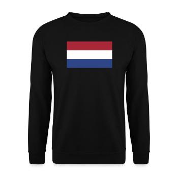 Flagge Niederlande Blau Weiß Rot - Unisex Pullover - Schwarz - Vorne - Alina (178cm) & Michal (187cm)