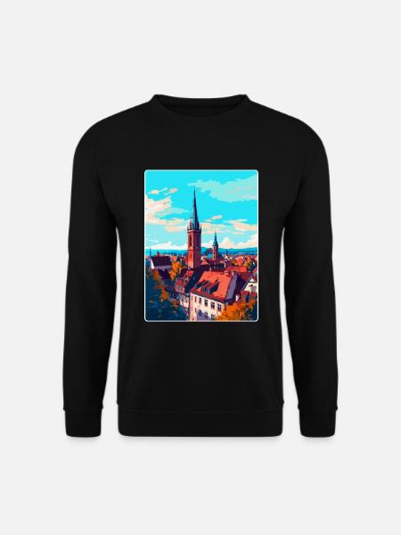 Freiburg Deutschland Vintage Reiseplakat Souvenir - Unisex Pullover - Schwarz