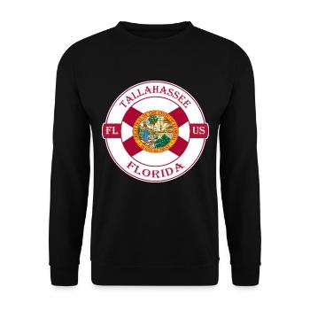 Tallahassee Florida Flagge USA Reise Souvenir Abzeichen - Unisex Pullover - Schwarz - Vorne - Alina (178cm) & Michal (187cm)