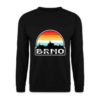 Brünn Tschechien Flagge Skyline Reisesouvenir - Unisex Pullover - Schwarz - Vorne - Alina (178cm) & Michal (187cm)