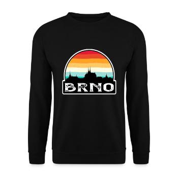 Brünn Tschechien Flagge Skyline Reisesouvenir - Unisex Pullover - Schwarz - Vorne - Alina (178cm) & Michal (187cm)