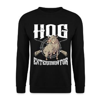 Hog Exterminator Wildschwein Wildschwein Jäger Hog - Unisex Pullover - Schwarz - Vorne - Alina (178cm) & Michal (187cm)